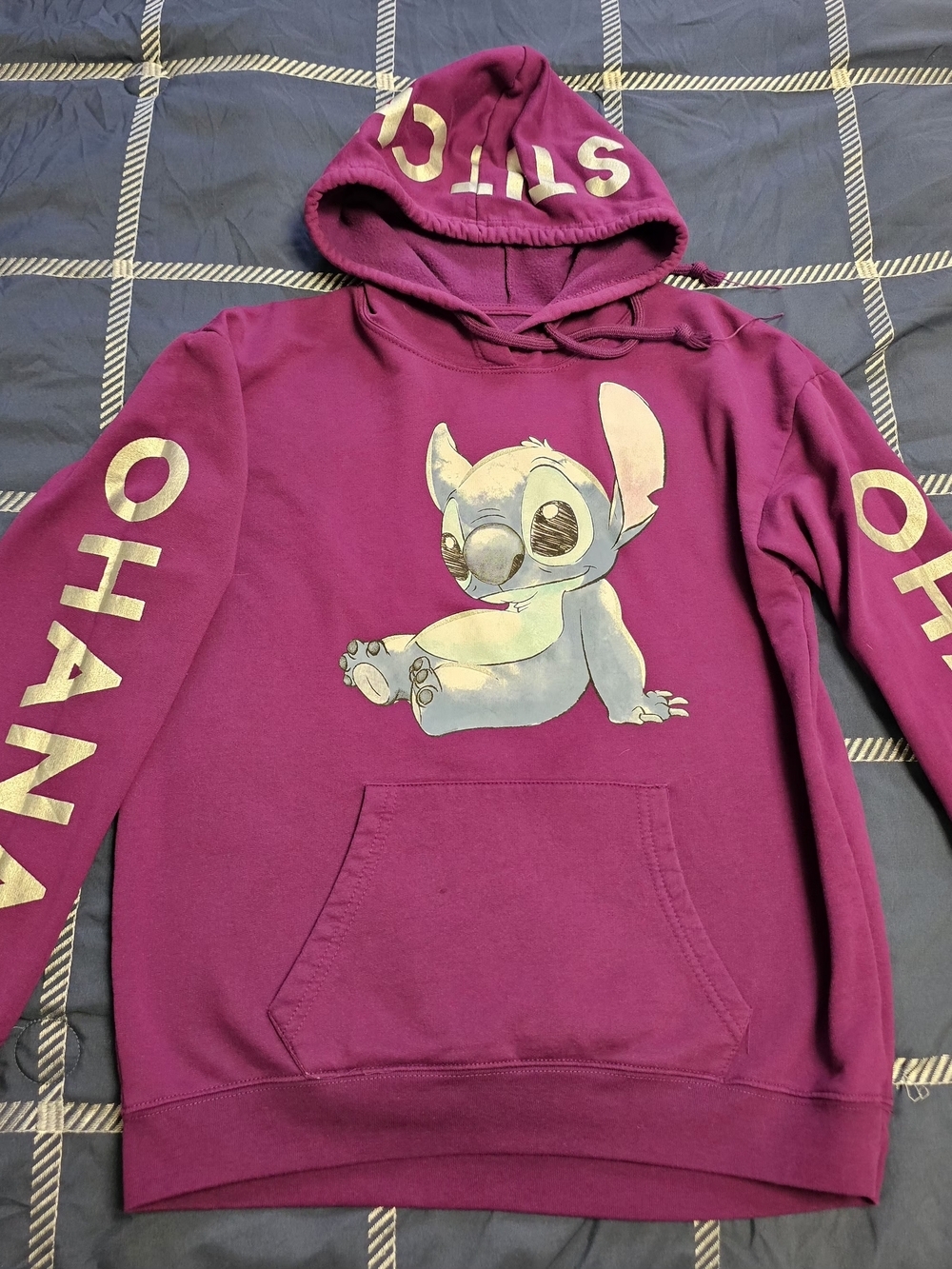 Disney Girls' Fleece Hoodie - Vibrant Purple with Silver Logo
